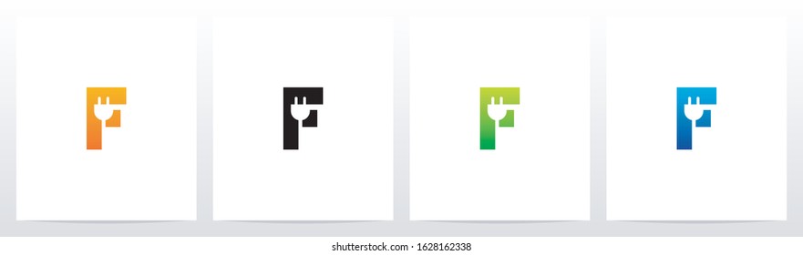 Power Plug On Letter Logo Design F