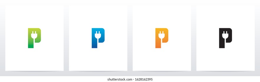 Power Plug On Letter Logo Design P