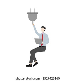 Power plug outline icon. Electrical plug simple line vector icon