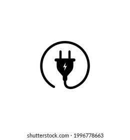 Power Plug Sign Icon. Plug Cable Icon Vector Illustration