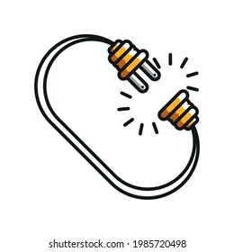 icono de solución de enchufe de alimentación aislado