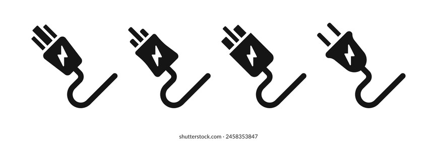 Power plug symbols. Power plug vector illustration. Plug icon. Electricity power plug