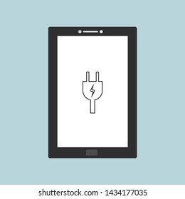 Power plug vector flat design icon illustration template for web