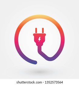 Power Plug Vector Icon. Flat Design for Mobile Concept and Web Design. Electrical Plug Simple Solid Icon. Symbol, Logo, Illustration. - Vector