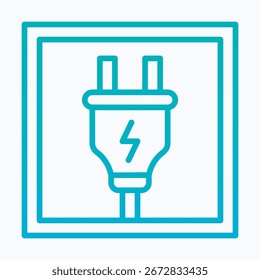 Power Plug Vector Icon, Isolated Vector Lineal Gradient Style Icon,
