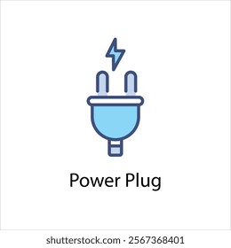 Power Plug Vector icon stock illustration