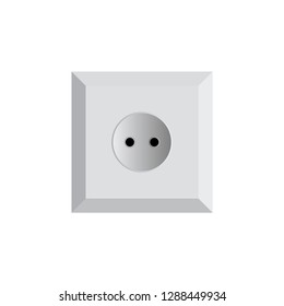 Power plug vector illustration icon. Sngle electrical socket Type C. receptacle from Europe.