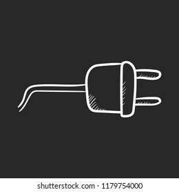 power plugs doodle flat black icon vector 