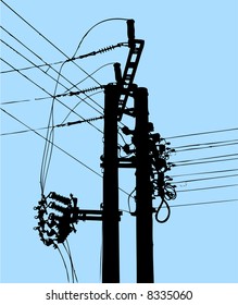 Power Pole - abstract background - vector