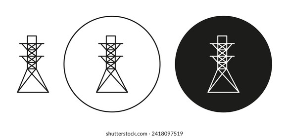 power pole flat editable icon mark set. power pole illustration vector with thin stroke