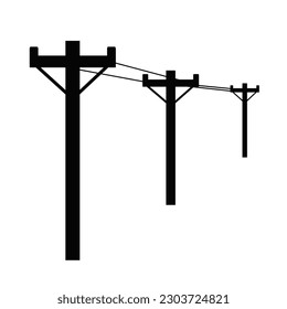 Power pole icon. Electricity post. High voltage power lines. Vector illustration.