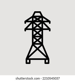 Power pole icon flat style vector illustration