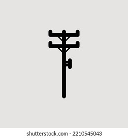Power pole icon flat style vector illustration