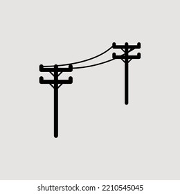 Power pole icon flat style vector illustration