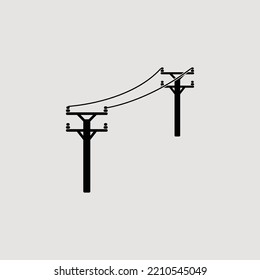 Power pole icon flat style vector illustration