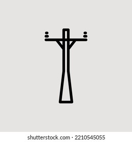 Power pole icon flat style vector illustration
