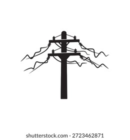 Ilustração do vetor de estilo plano do ícone do polo de energia
