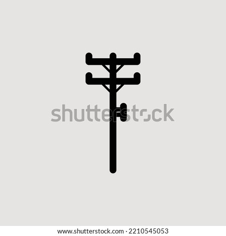 Power pole icon flat style vector illustration