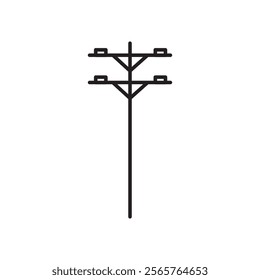 power pole icon line art vector