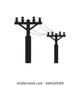 power pole icon logo vector illustration