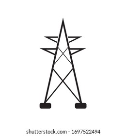 power pole icon logo vector illustration