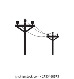 power pole icon logo vector illustration