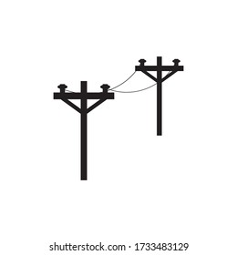power pole icon logo vector illustration