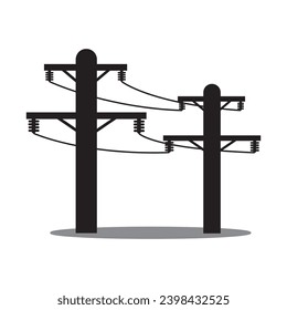 plantilla de diseño vectorial de logotipo de icono de poste de potencia