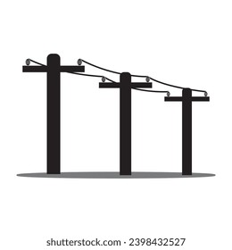 plantilla de diseño vectorial de logotipo de icono de poste de potencia
