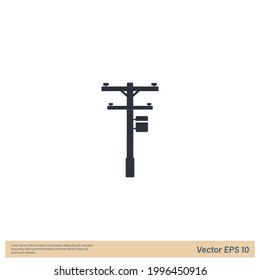 power pole icon vector logo template simple design element