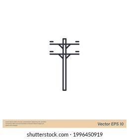 power pole icon vector logo template simple design element