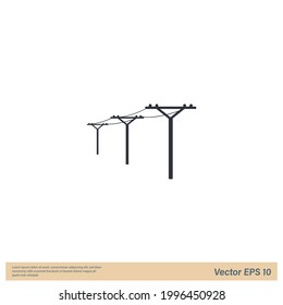 power pole icon vector logo template simple design element