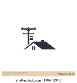 power pole icon vector logo template simple design element
