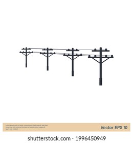 power pole icon vector logo template simple design element