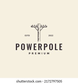power pole line hipster logo design vector graphic symbol icon illustration creative idea