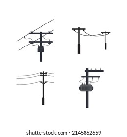 power pole logo vector icon illustration