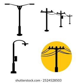 Power Pole Logo Vector Template Icon