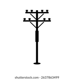 Power pole symbol and vector design on a white background