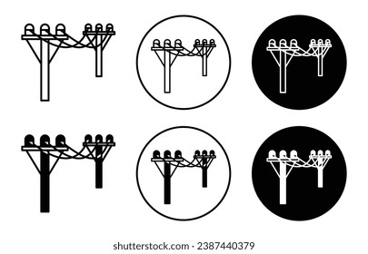 power pole vector icon illustration set