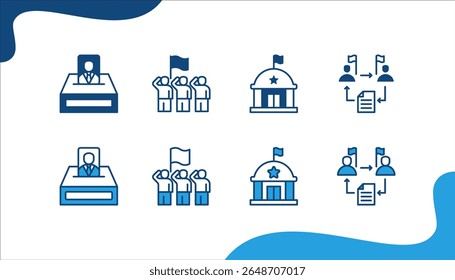 Power and politics banner web icon vector illustration for Election, Republic, Federal, Bureaucracy.
