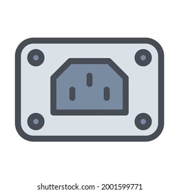 Vector de puerto de potencia Icono- Ilustración vectorial de alta calidad de estilo moderno.