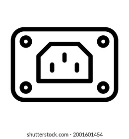 Línea vectorial de puerto de potencia Icono- Ilustración vectorial de alta calidad de estilo moderno.
