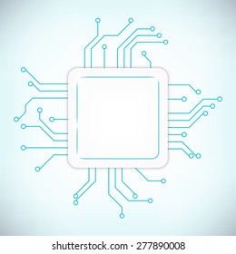 Power processor. Future microcircuit. Vector illustration