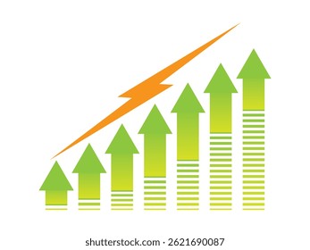 Power and progress vector symbol