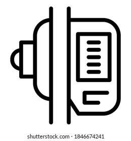Icono de la bomba de energía. Icono de vector de bomba de potencia de contorno para diseño web aislado en fondo blanco