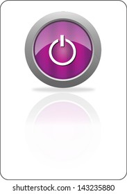 power purple circle web icon with shadow on white background