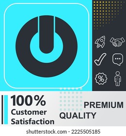 Power, push and start icon. Social media sign. Vector illustration