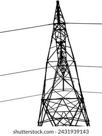 A power pylon in silhouette