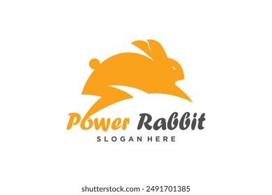 Power rabbit design element idea with creative unique concept high resolution vector