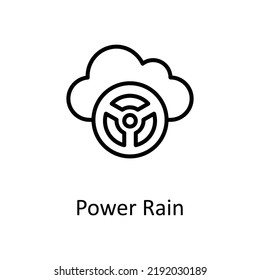 Icono de diseño de icono de esquema de vector de lluvia de energía en fondo blanco. Archivo EPS 10